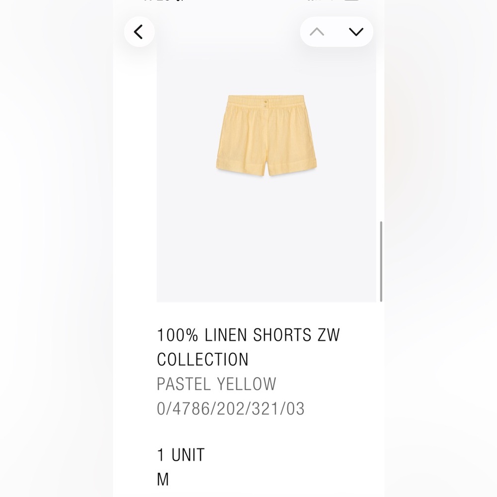 Zara High Waist Pastel Yellow Shorts